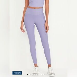 Old Navy High Waisted Powersoft Ribbed Leggings with Pockets Size Large